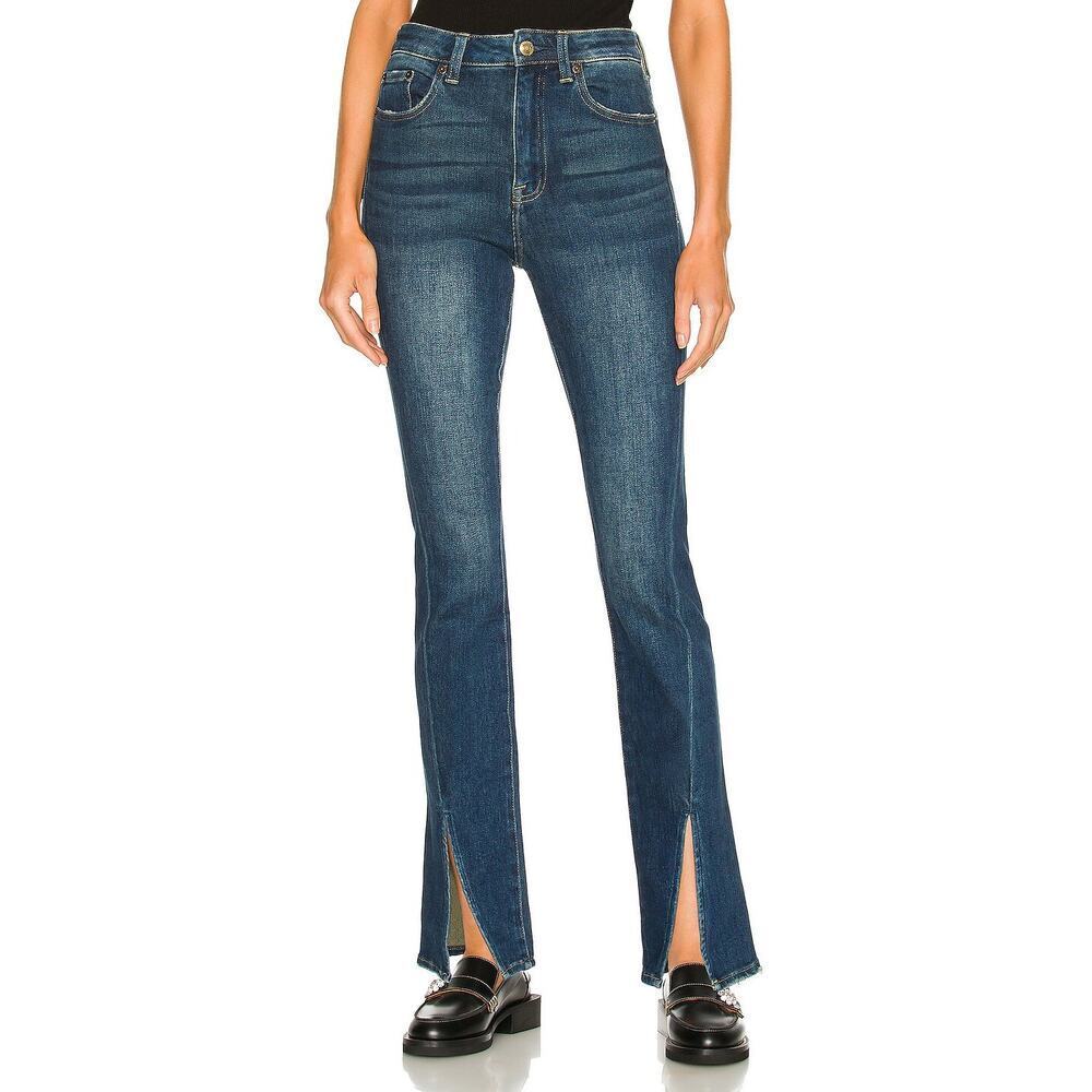 PISTOLA Teagan High Rise Vented Straight Jeans Aspire Wash Size 26 Split Hem
